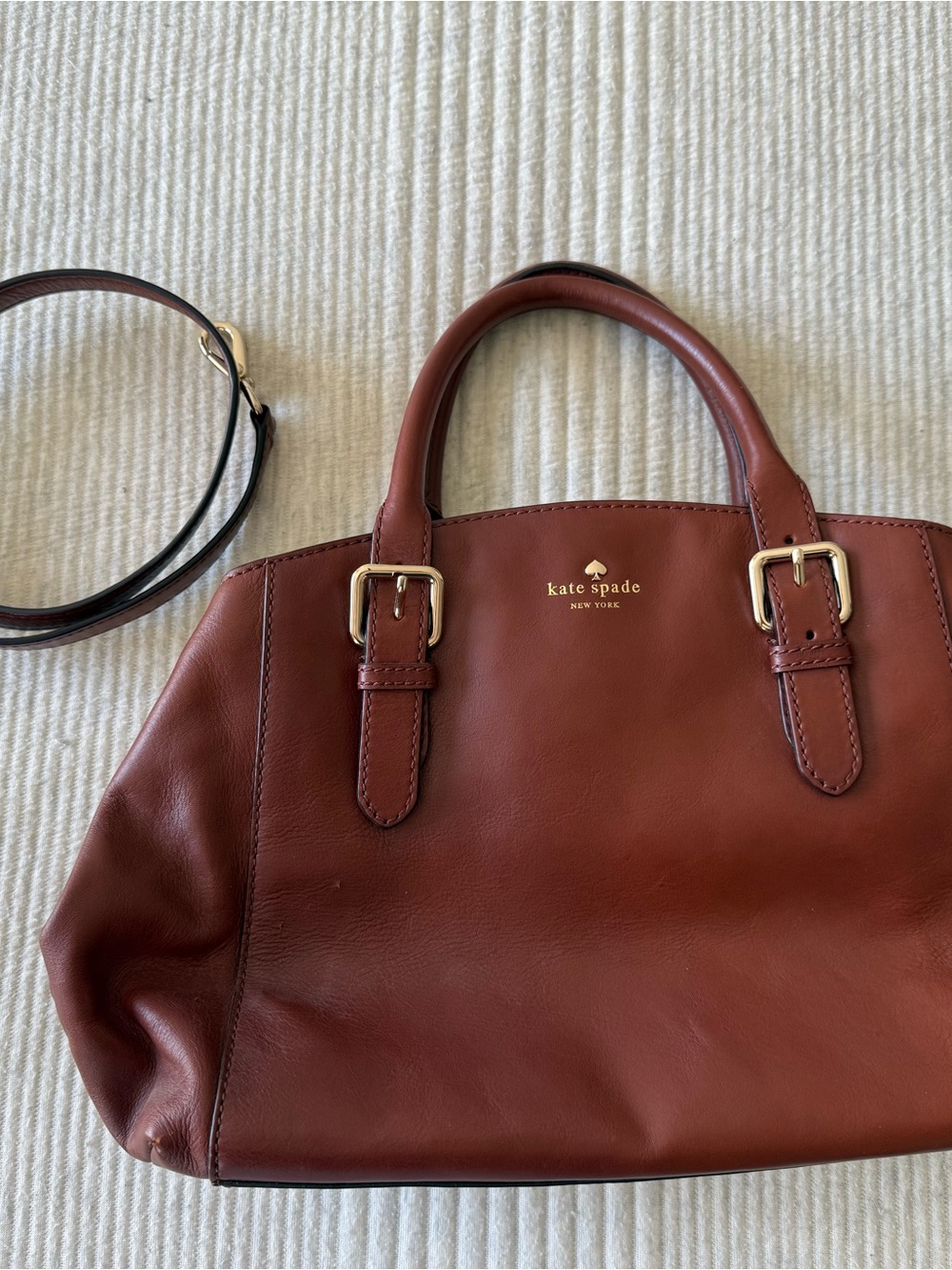kate spade Brighton Park Sloan brown leather satchel with slight flaws - Picture 4 of 8